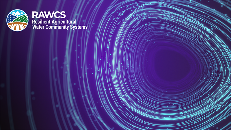 Bright blue spiral on dark background